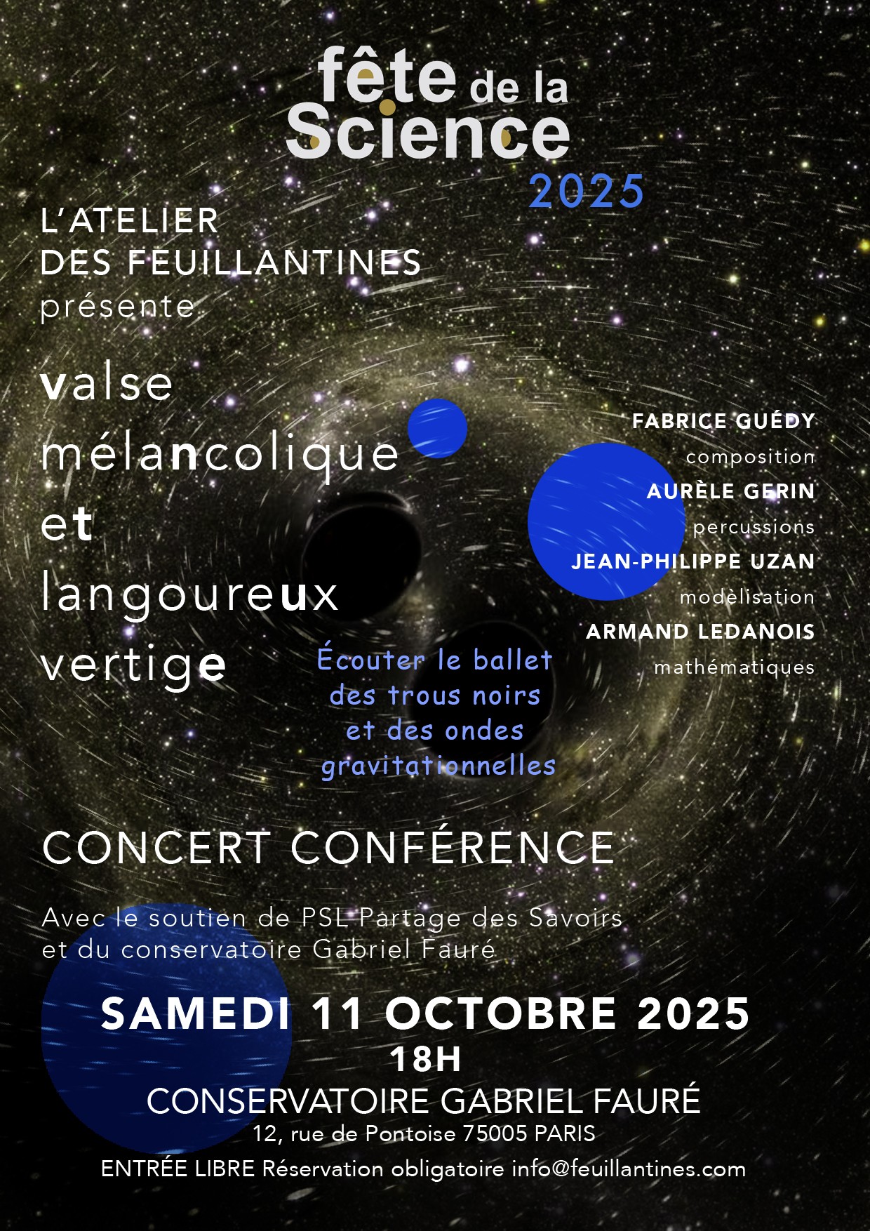 Fête de la science - valse mélancolique et langoureux vertige - concert conférence